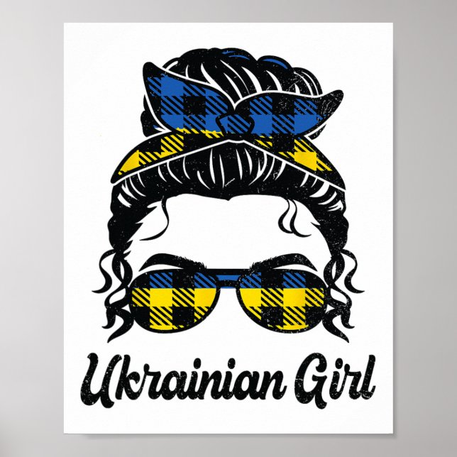 Rufsig enögd ukrainsk flicka Ukraina Pride Pa Poster (Framsidan)