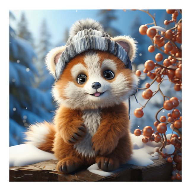 Rufus - En berömvärd röd panda Fototryck (Framsidan)