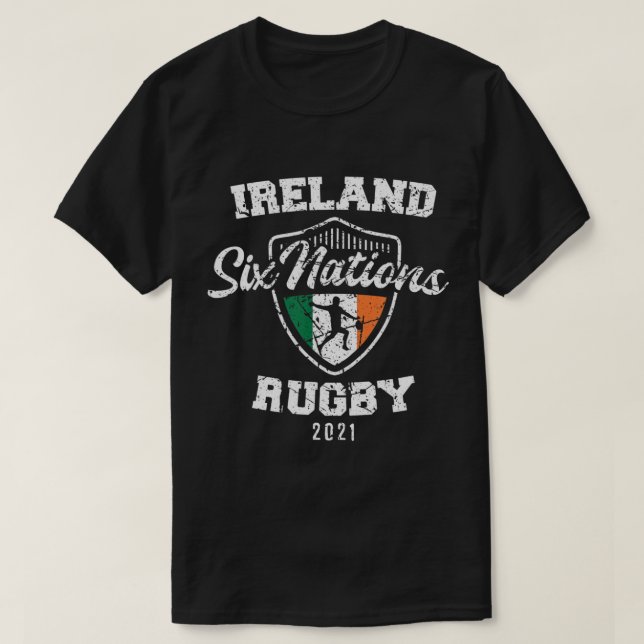 Rugby 6 Nations Ireland England Frankrike Wales Sc T Shirt (Design framsida)