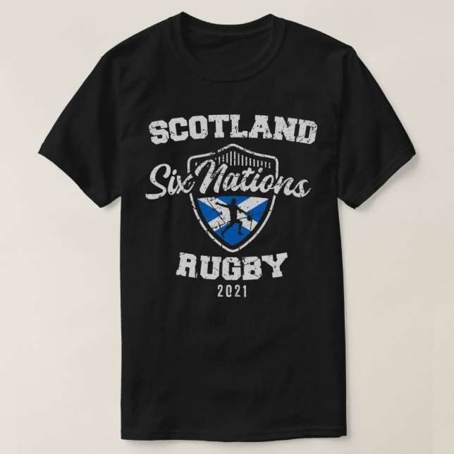 Rugby 6 Nations Scotland Frankrike Ireland England T Shirt (Design framsida)