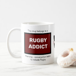 Rugby Addict Add your Name Monogram Initial Kaffemugg