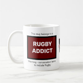 Rugby Addict Add your Name Monogram Initial Kaffemugg