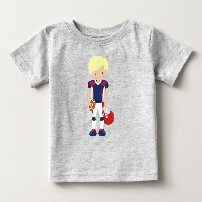 Rugby, Amerikansk Fotboll, Söt Pojke, Blondt Hår T Shirt (Framsida)