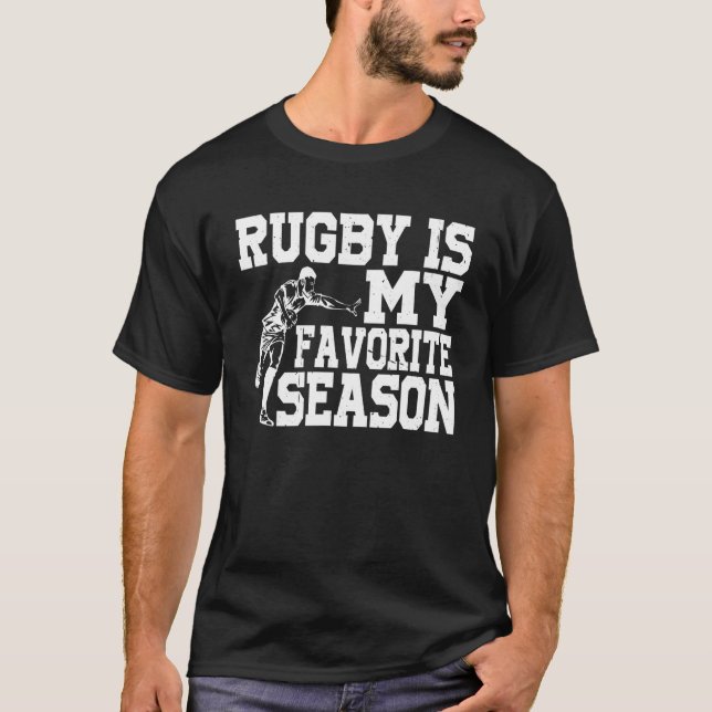 Rugby är min favoritsäsong t shirt (Framsida)