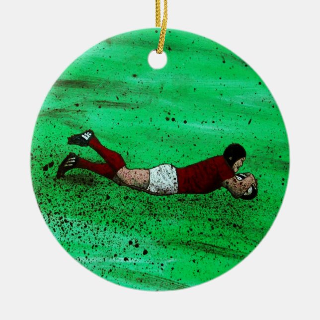 Rugby Art Ceramic Ornament (Framsidan)