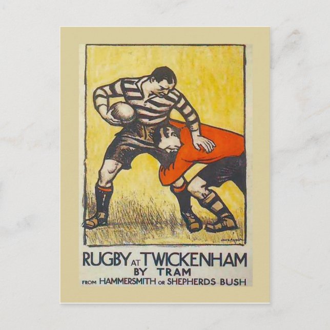 Rugby at Twickenham by tram from Hammersmith Vykort (Framsida)