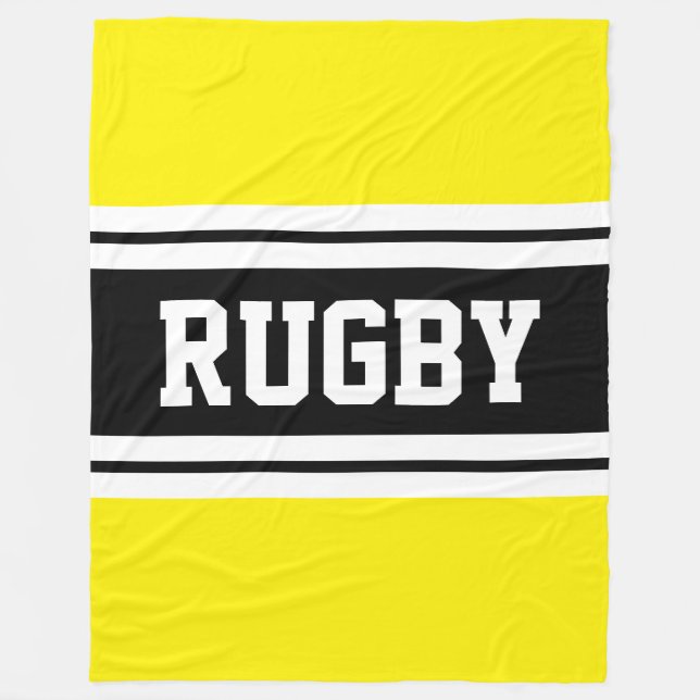 Rugby Athletic Bright Gult Black Tävla Rand Fleecefilt (Framsidan)