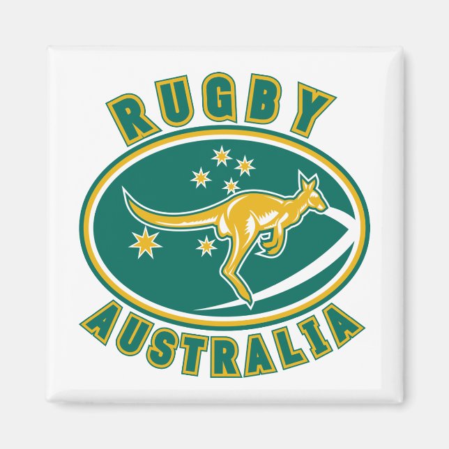 rugby australia kangaroo wallaby aussie magnet (Framsidan)