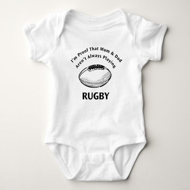 Rugby Baby Jersey Bodykostydräkt T Shirt (Framsida)