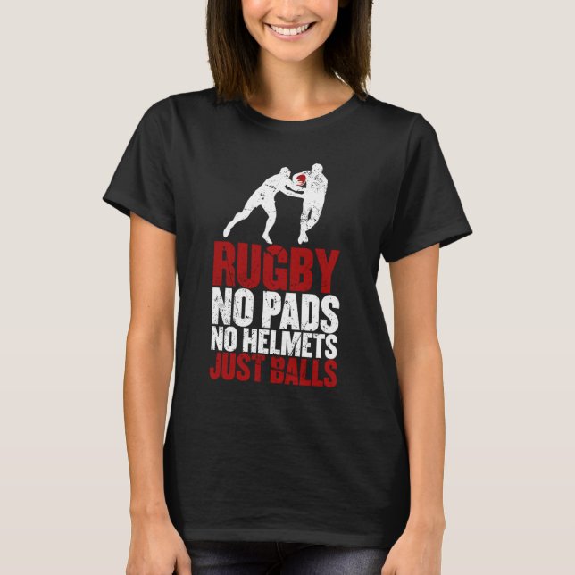 Rugby, bara Bollar-spelare och Fläkt T Shirt (Framsida)
