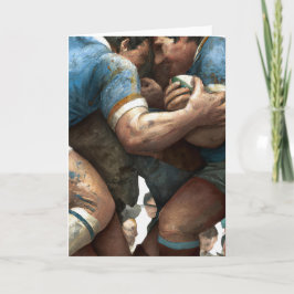 Rugby Battle - Rugby Greeting Card Helgkort