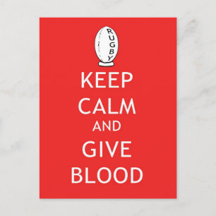 Rugby - Behålla Lugn & Ge Blood Vykort