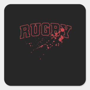 Rugby Blutspritzer Football Sport Fläkt Fyrkantigt Klistermärke