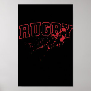 Rugby Blutspritzer Football Sport Fläkt Poster