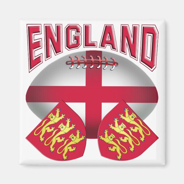 Rugby Boll Flagga of England Magnet (Framsidan)