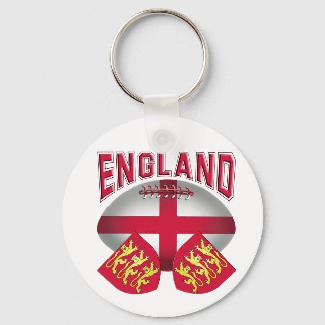 Rugby Boll Flagga of England Nyckelring (Framsida)
