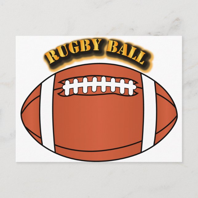 Rugby Boll med text Vykort (Framsida)