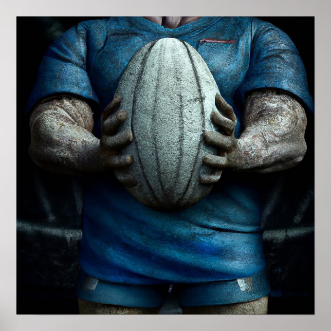 Rugby Boll - Rugby Painting Print Poster (Framsidan)