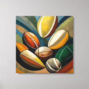 Rugby Bollar Painting - Kanvastrycket Stretched Canvastryck
