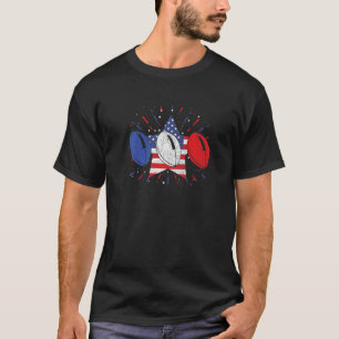 Rugby Bollar US American Flagga American Football T Shirt