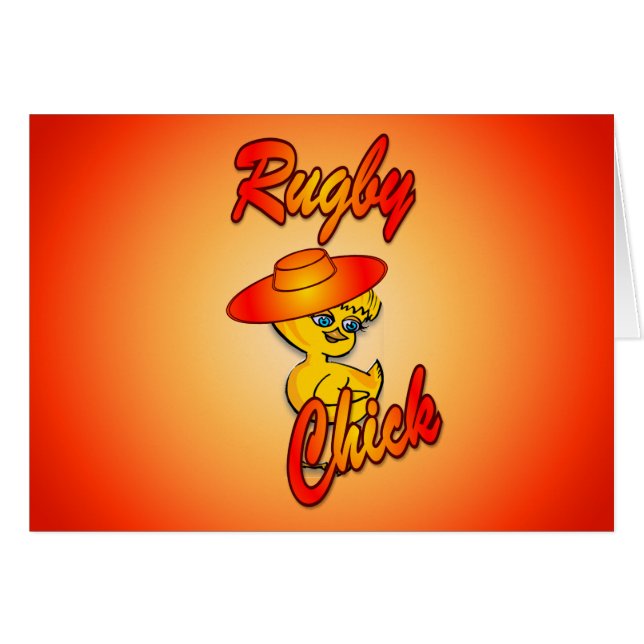 Rugby Chick #5 Hälsningskort (Framsidan Horizontal)