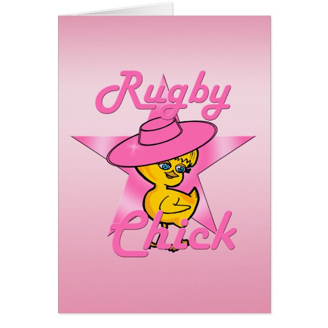 Rugby chick #8 hälsningskort (Framsidan)