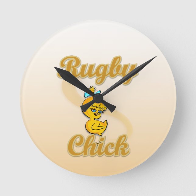 Rugby Chick Rund Klocka (Framsida)