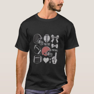 Rugby Coquette Bow Football Game Day Women Girls K T Shirt