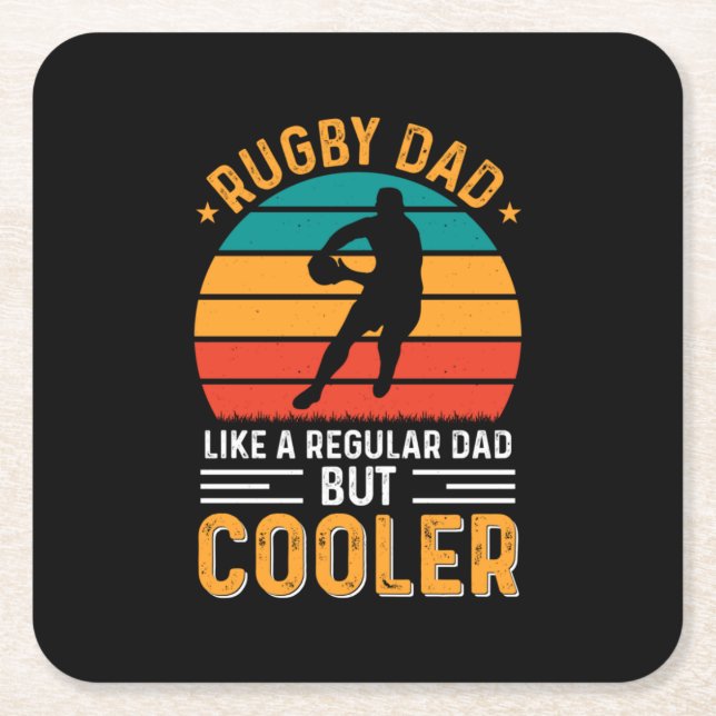 Rugby Dad Underlägg Papper Kvadrat (Framsidan)