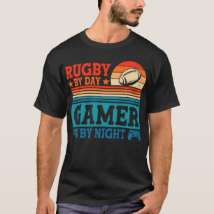 Rugby Day Gamer by night Funny Video Game Älskare T Shirt