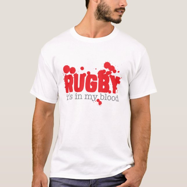 Rugby - den är i mitt blod tee shirt (Framsida)