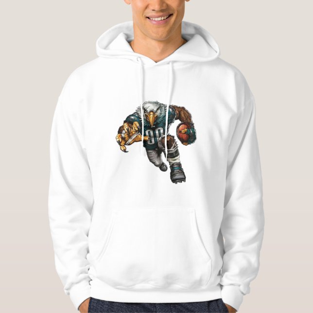 "Rugby Eagle - Fierce and Fearless" Hoodie (Framsida)