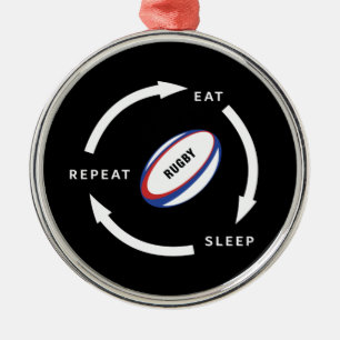 Rugby Eat-viloläge Upprepa Sportfantast Värm Julgransprydnad Metall