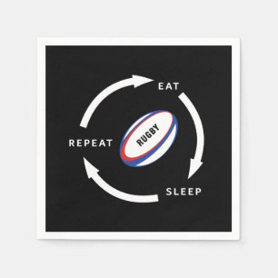 Rugby Eat-viloläge Upprepa Sportfantast Värm Pappersservett
