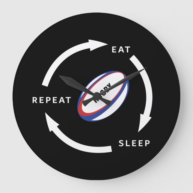 Rugby Eat-viloläge Upprepa Sportfantast Värm Stor Klocka (Framsida)