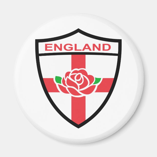 Rugby England English Ro Flagga sköld Magnet (Framsidan)