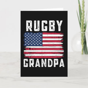 Rugby farfar amerikansk flagga 4 juli kort