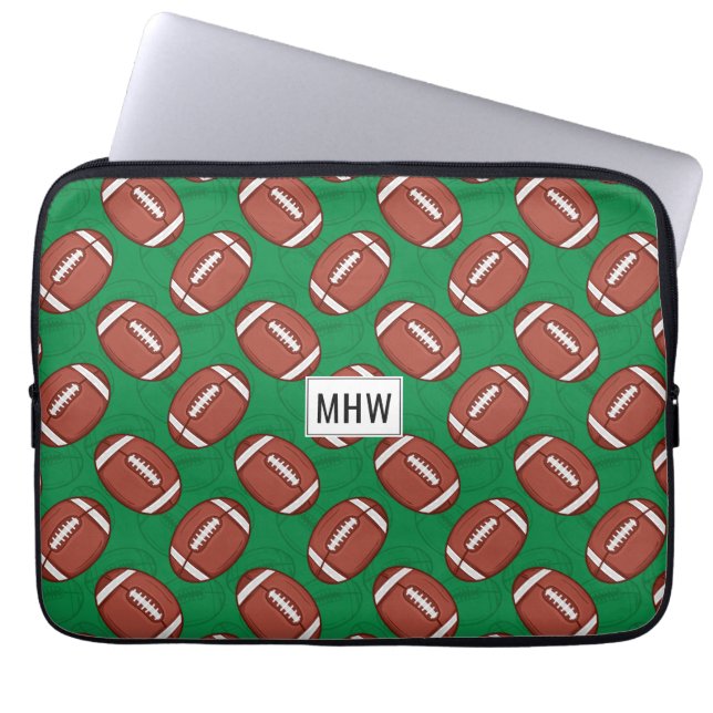 Rugby/Football anpassningsbar monogram laptop slee Laptop Sleeve (Framsidan)