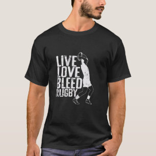 Rugby Fotboll Live Älska Blöda Rugby T Shirt