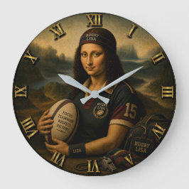 Rugby Funny Mona Lisa Sports Gift Stor Klocka