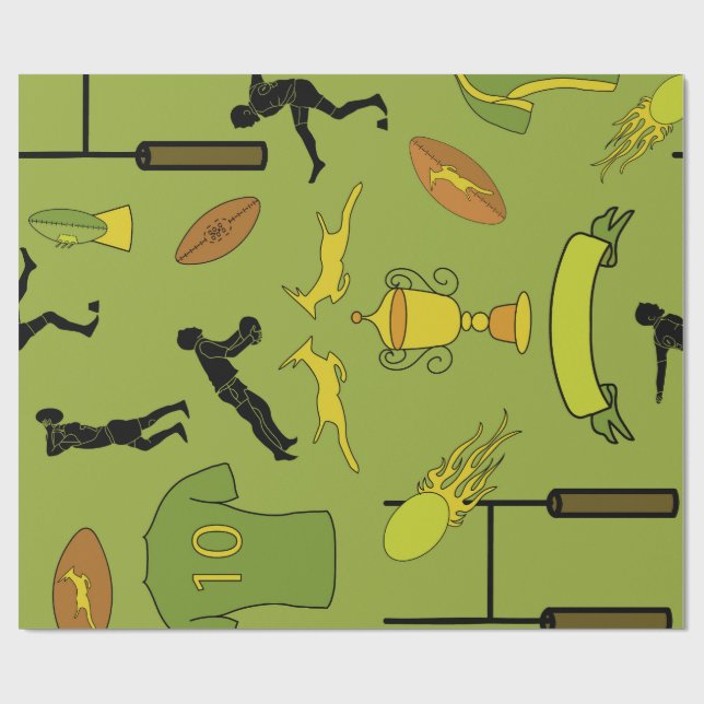Rugby game are on Wrapping Paper Presentpapper (Platt)