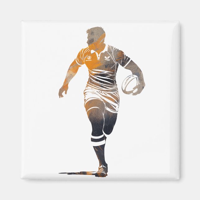 Rugby Game Sport Challenge Illustration Silhouette Magnet (Framsidan)