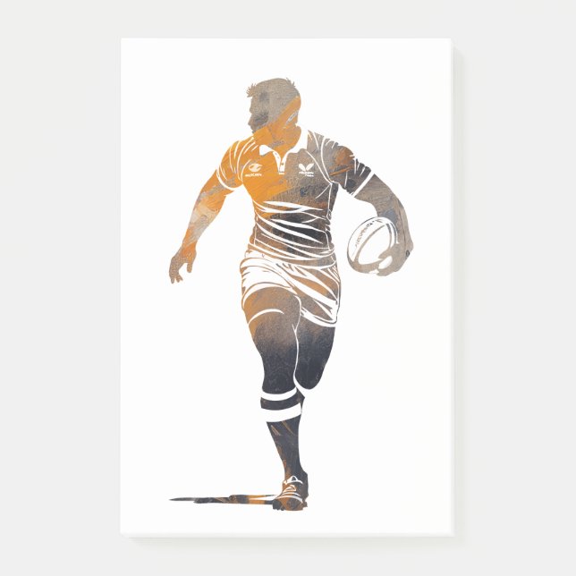 Rugby Game Sport Challenge Illustration Silhouette Post-it Block (Framsida)