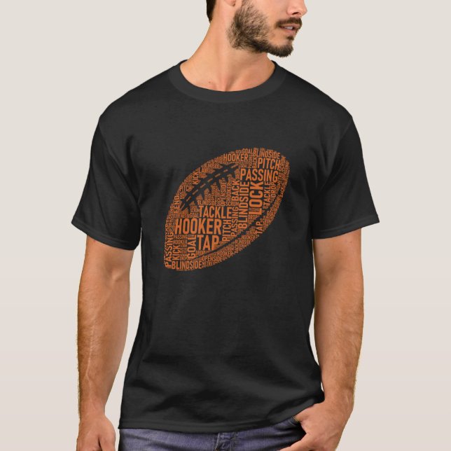 Rugby Game Typography Rugby Player Coach Mamma Pap T Shirt (Framsida)