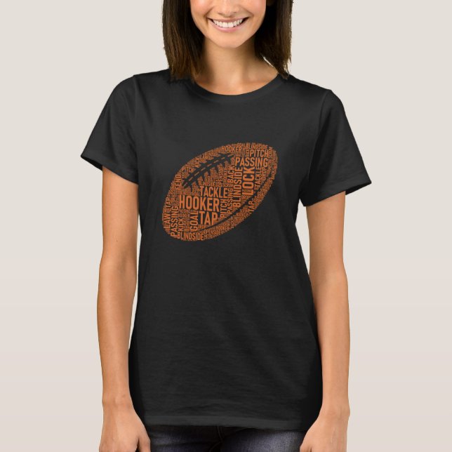 Rugby Game Typography  Rugby Player  Coach Mom Dad T Shirt (Framsida)