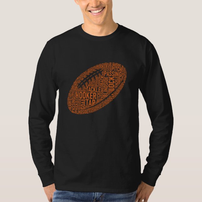 Rugby Game Typography  Rugby Player  Coach Mom Dad T Shirt (Framsida)