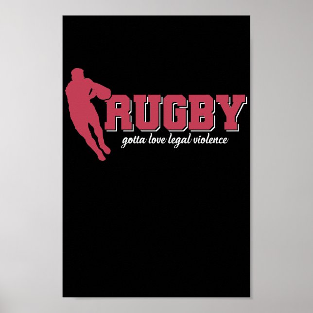 Rugby Gotta Kärlek Legal Violence Football Poster (Framsidan)