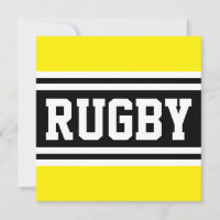 RUGBY Gult Black White Athletic Tävla Rand