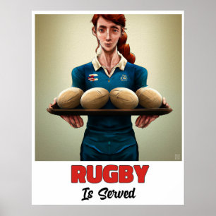 Rugby har betjänats - Rugby Painting Print Poster