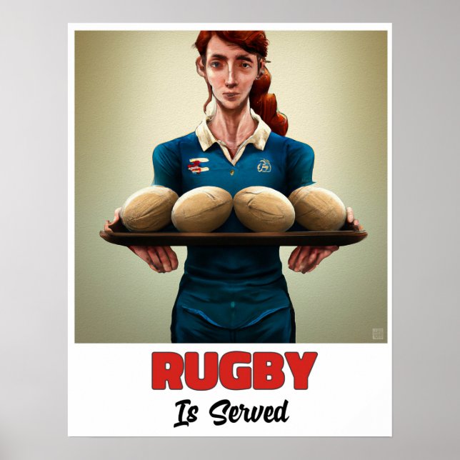 Rugby har betjänats - Rugby Painting Print Poster (Framsidan)